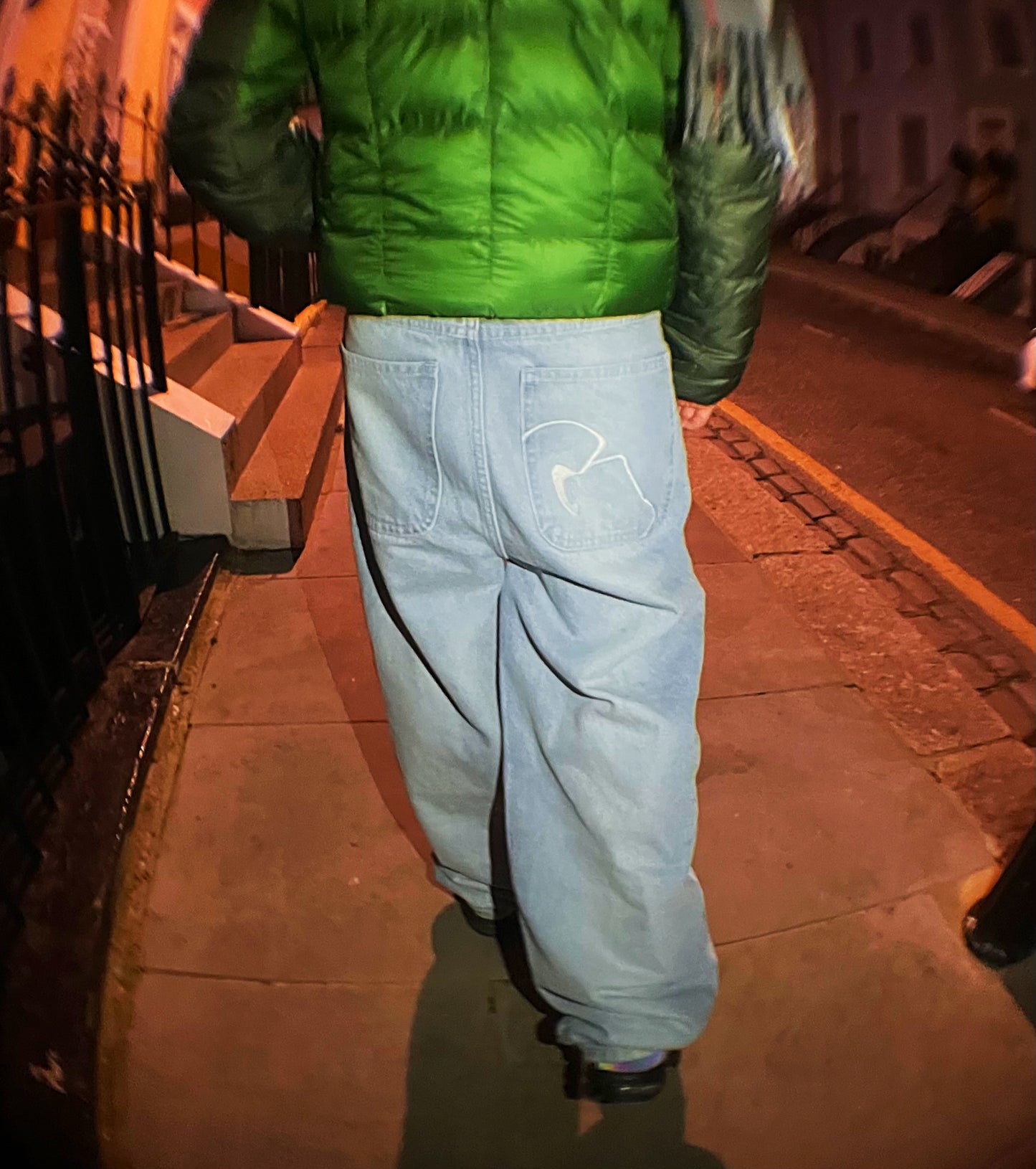 Light blue baggy jeans